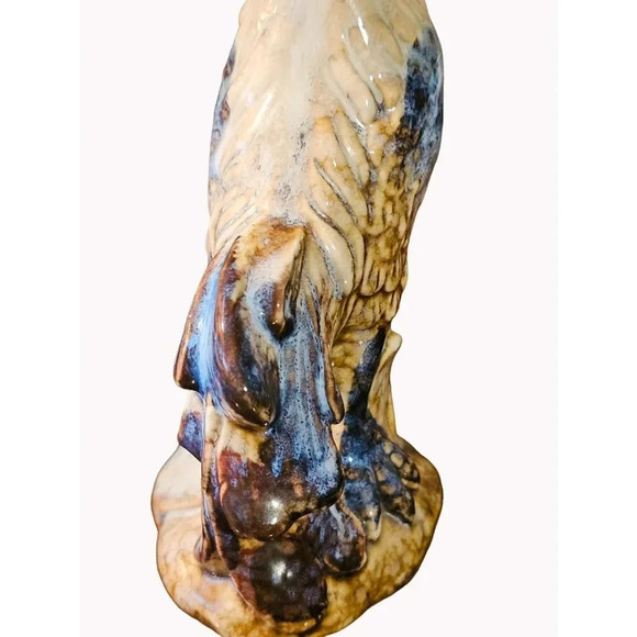 Hand-Crafted Glazed Ceramic Rooster Figurine Farmhouse Kitchen - Picture 7 of 9